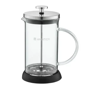 Caffettiera stantuffo (French Press) vetro, acciaio e plastica