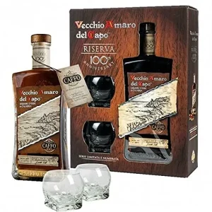 CAFFO AMARO DEL CAPO RISERVA CENTENARIO 70 CL CONFEZIONE REGALO CON BICCHIERI