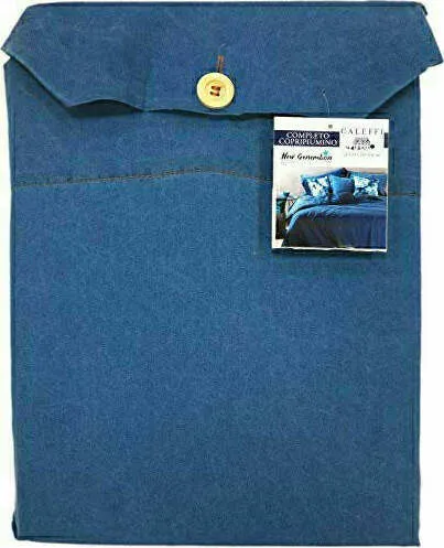 Caleffi Lenzuolo Cotone Jeans Blu Matrimoniale