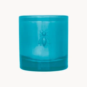 Candela vetro Abeille fiore azzurro