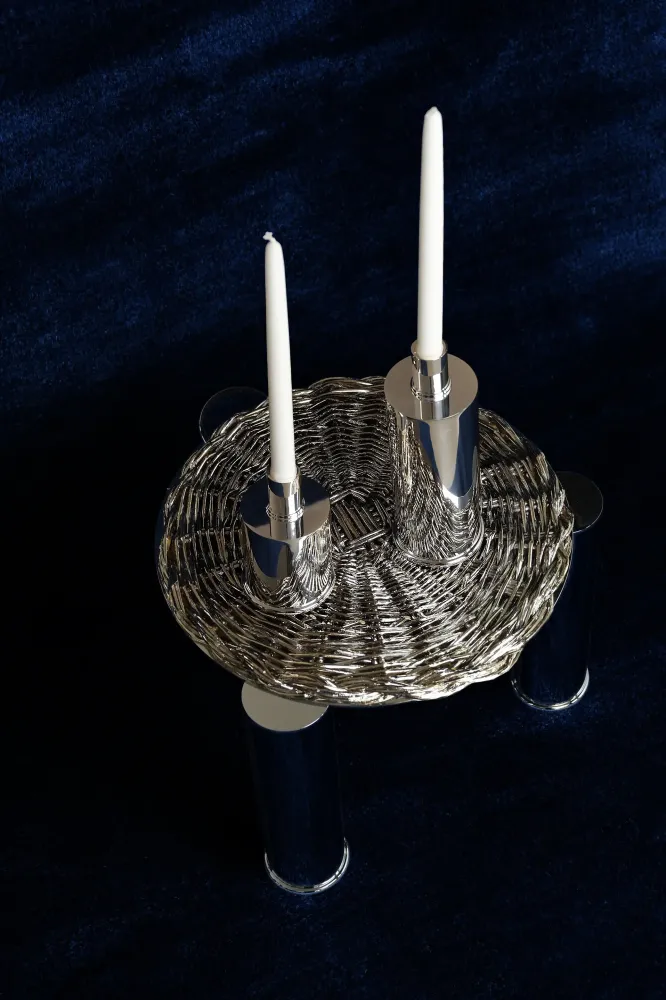 Candeliere design placcato argento elegante e raffinato