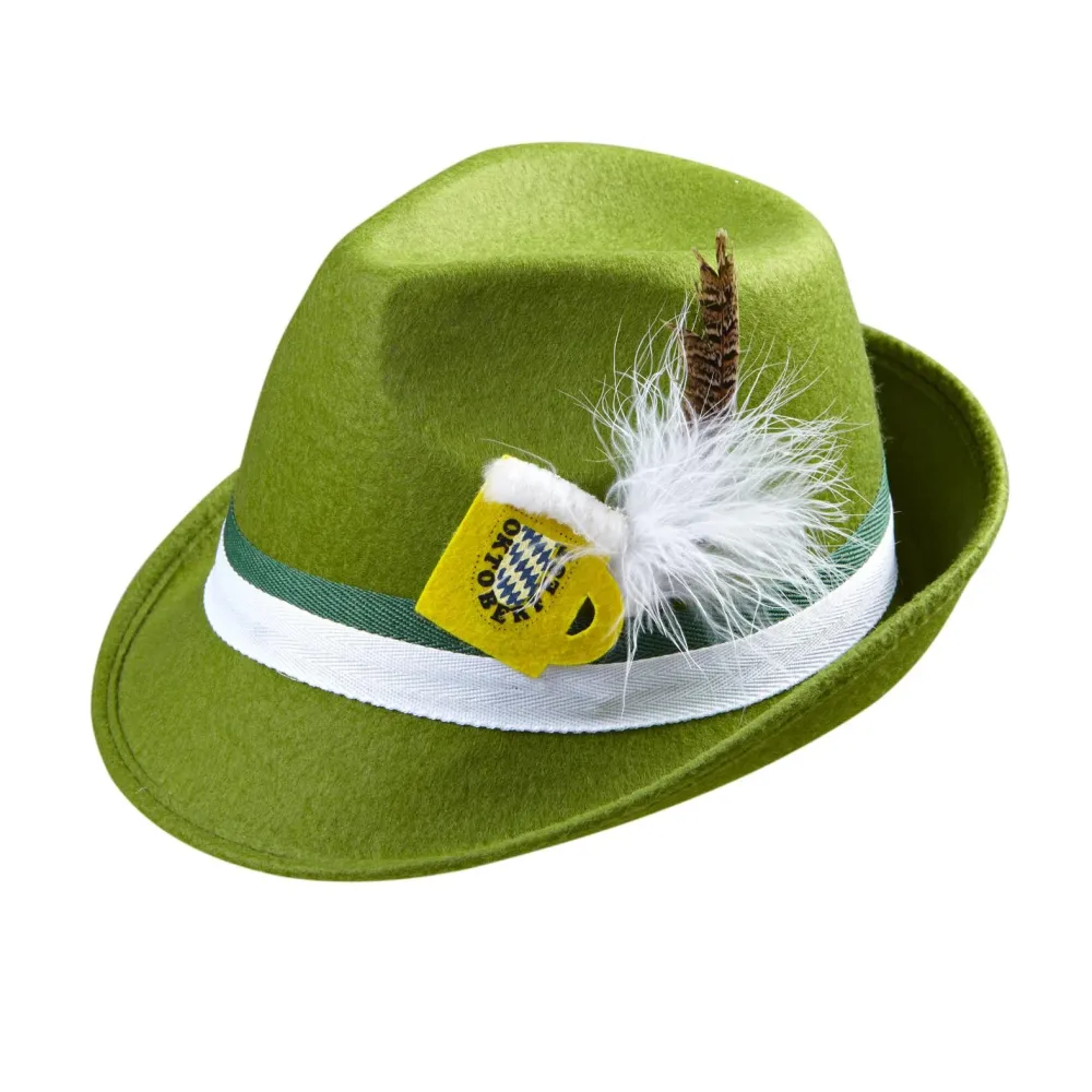 CAPPELLO BAVARESE CON PIUMA E BOCCALE