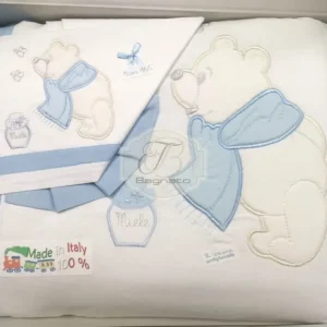Carrozzina sfoderabile più lenzuola coordinate Teddy blue