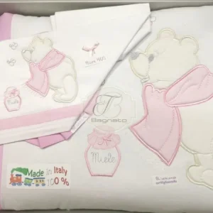 Carrozzina sfoderabile più lenzuola coordinate Teddy Pink
