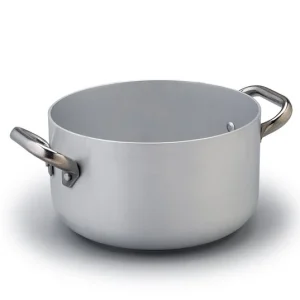 Casseruola Alta Alluminio 3mm Cm.24 2 Maniglie Fondo Inuzione 8mm
