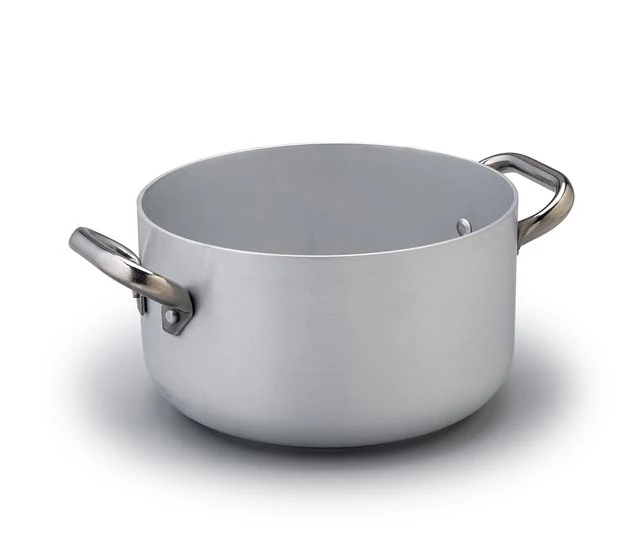 Casseruola Alta Alluminio 3mm Cm.24 2 Maniglie Fondo Inuzione 8mm