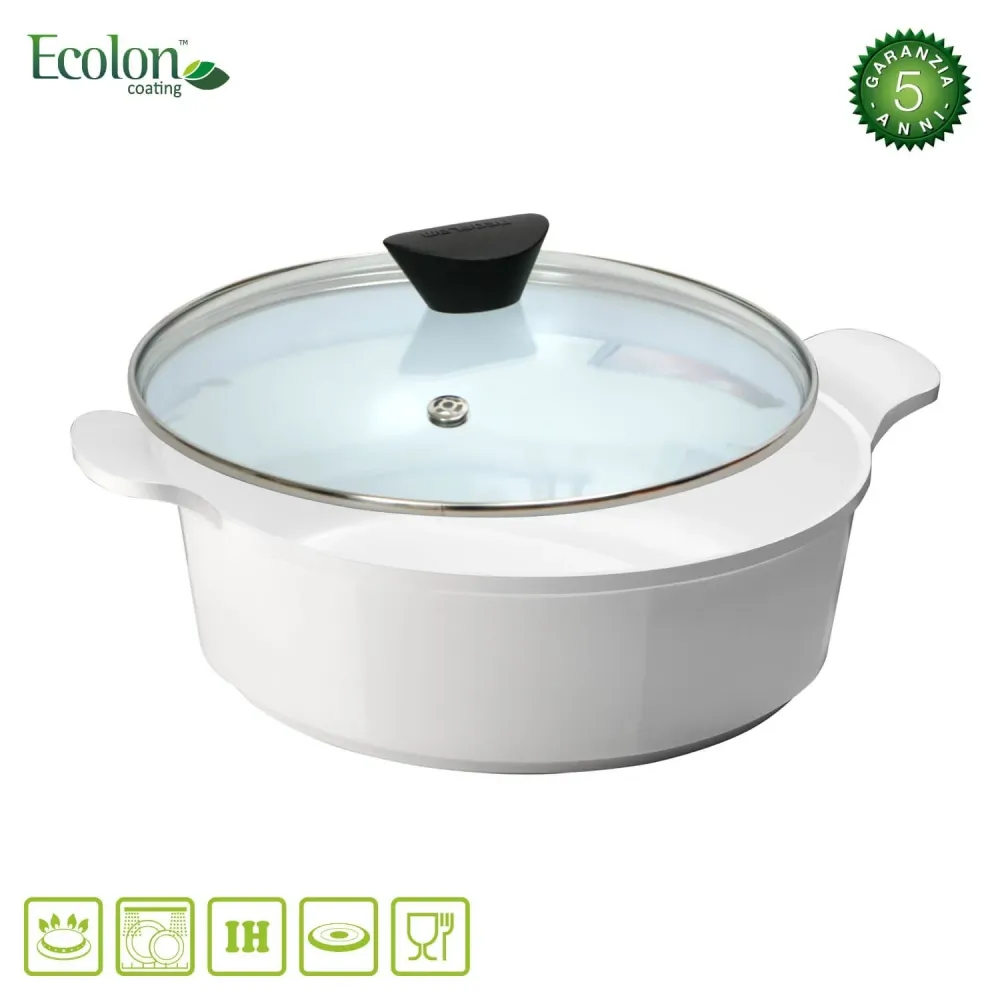 Casseruola Antiaderente Ceramica Induzione Bassa cm 28