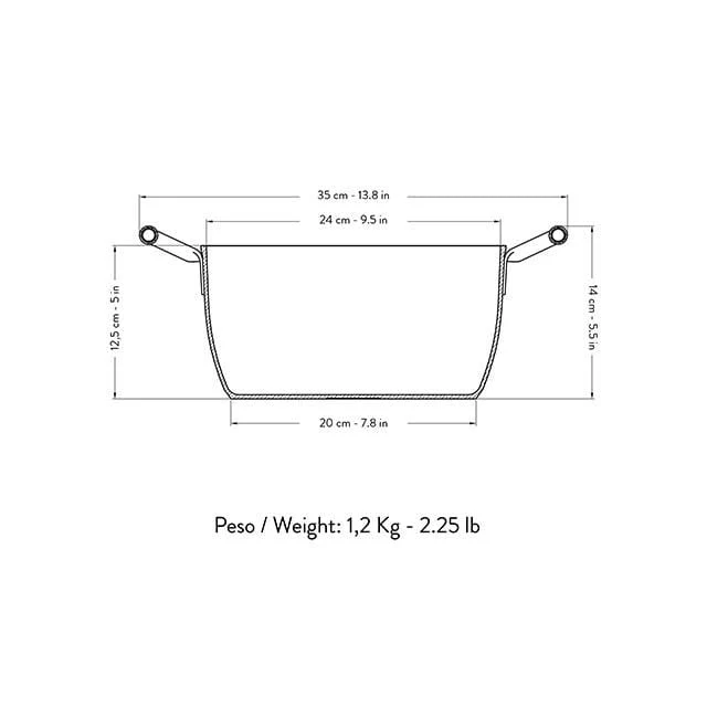 Casseruola antiaderente 2 maniglie 24 Cm