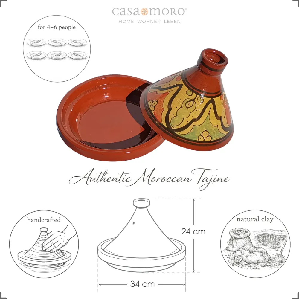 Casseruola di argilla - tajine smaltato 34 cm