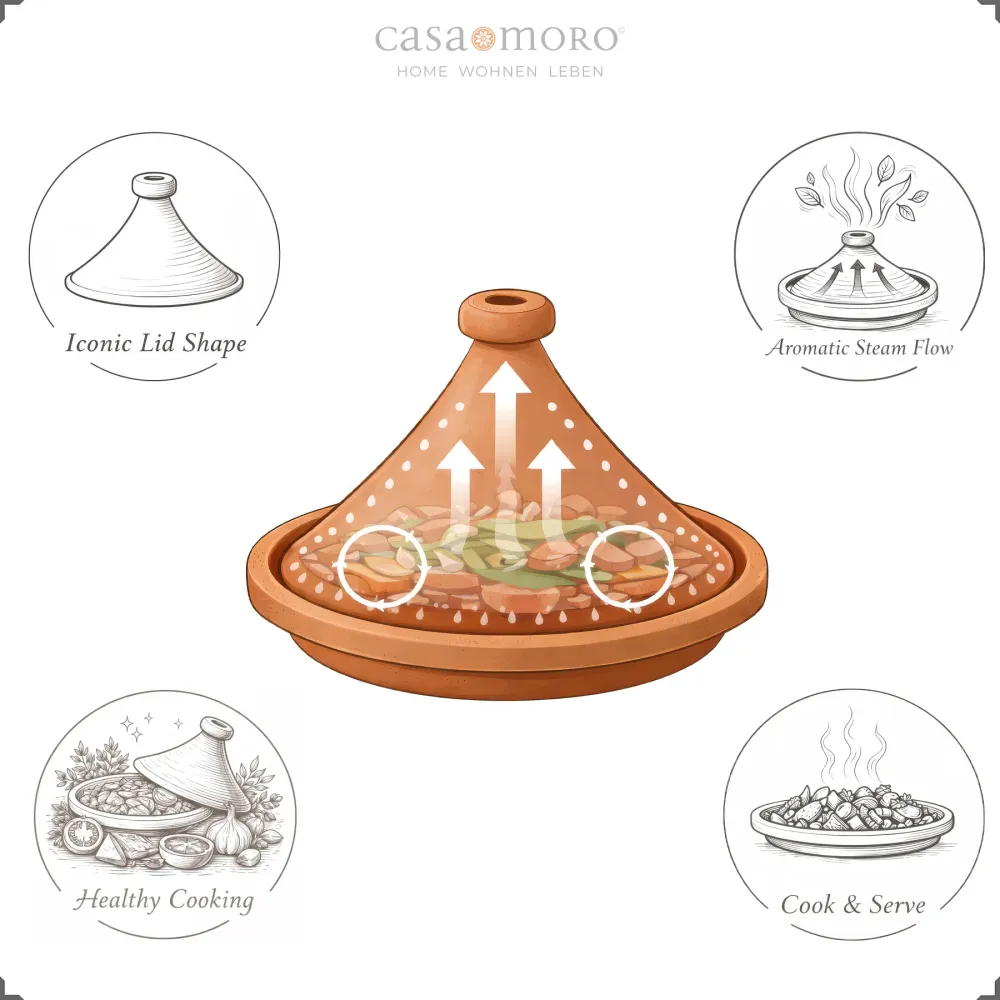 Casseruola di argilla - tajine smaltato 34 cm