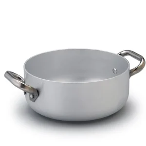 Casseruola Bassa Alluminio 3mm Cm.32 2 Maniglie Fondo Induzione 8mm