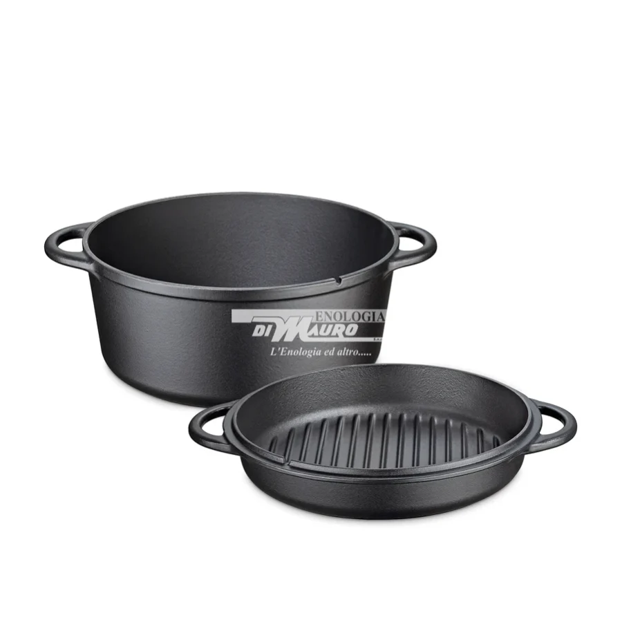 Casseruola BBQ Nero Ghisa Smaltata - Lt. 5