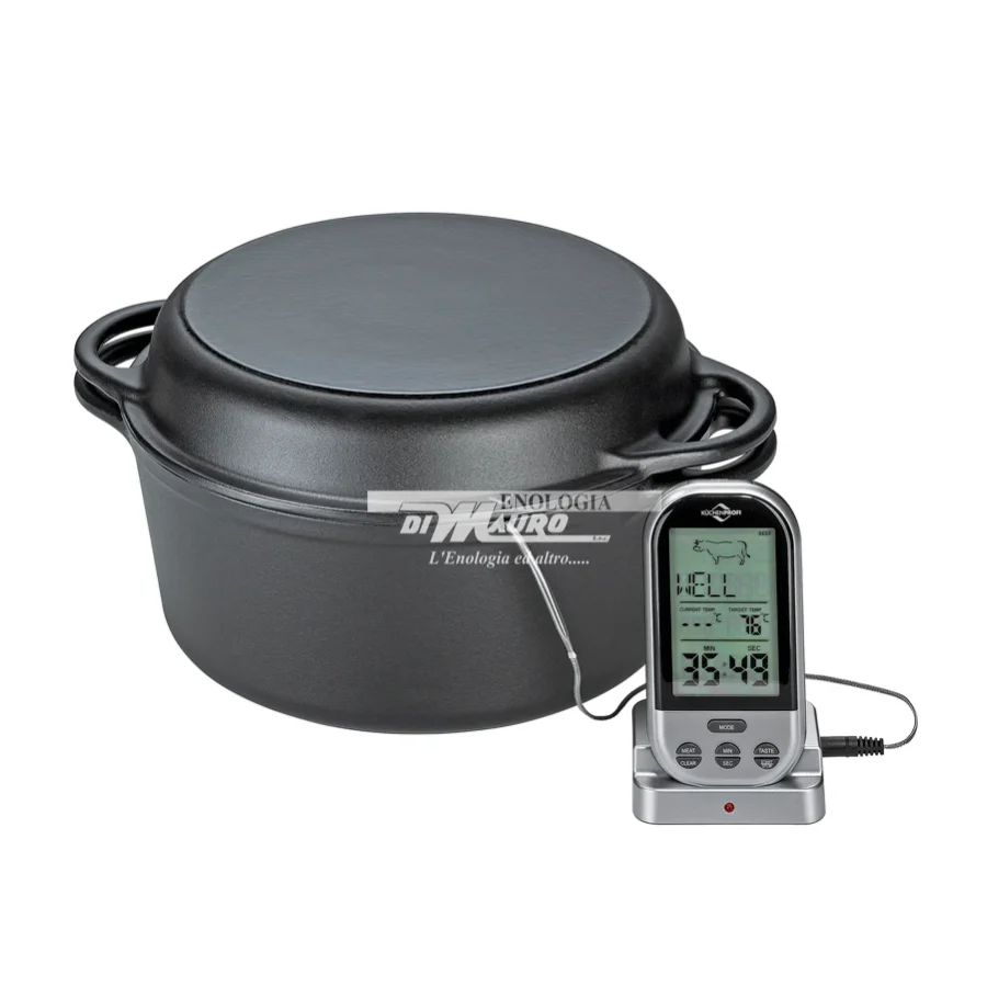 Casseruola BBQ Nero Ghisa Smaltata - Lt. 5