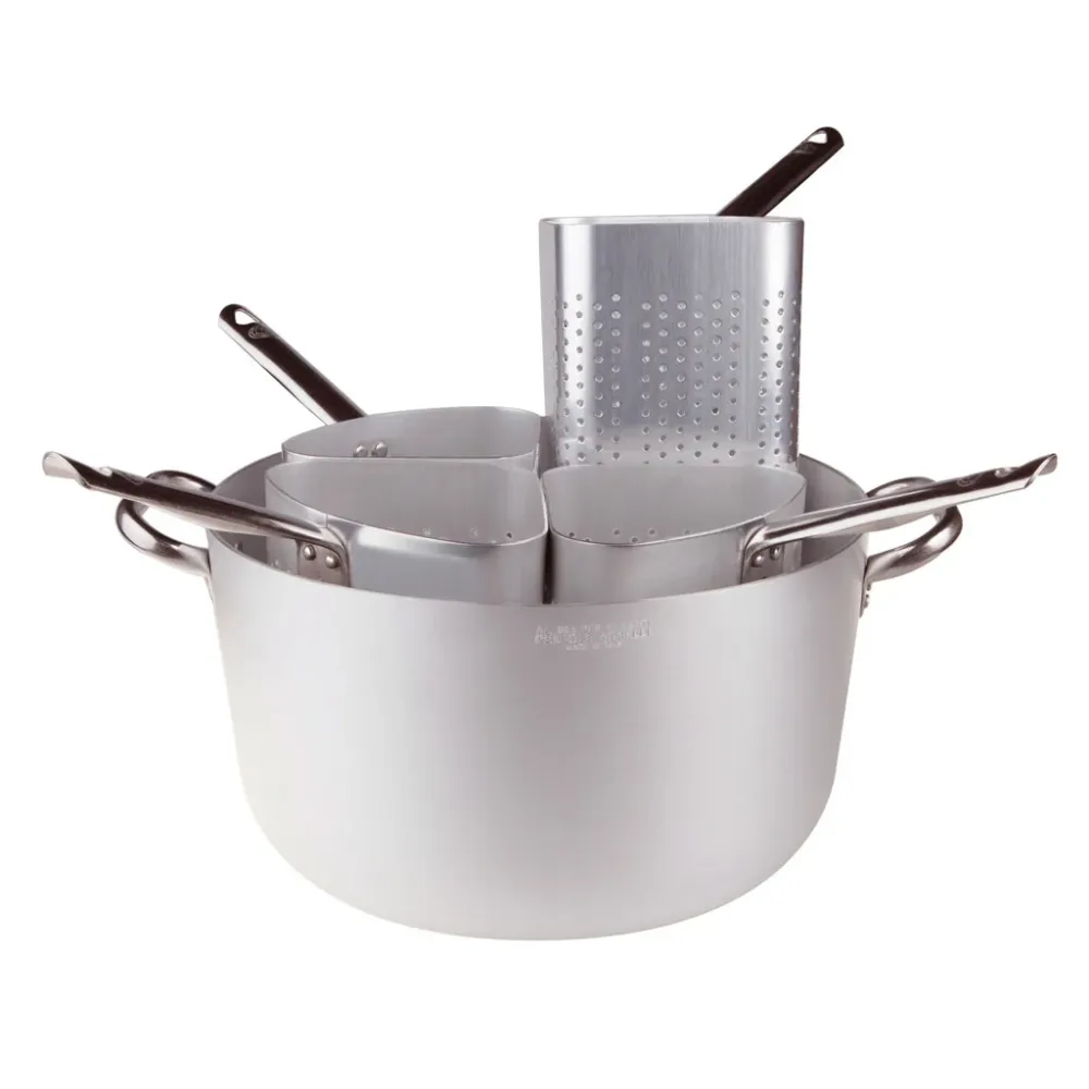 Casseruola Con 4 Colapasta Spicchio Alto Alluminio 3mm Cm.50 H.28 Lt