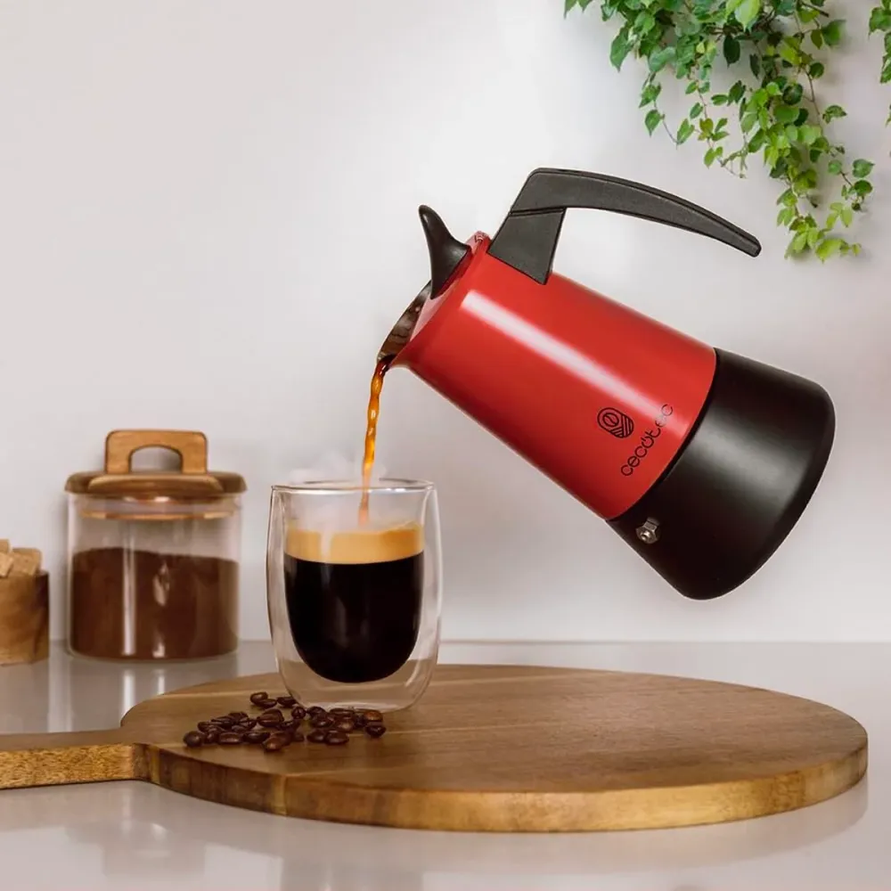 Cecotec Caffettiera Italiana Piccolina 400 4 Tazze 200ml Acciaio Inox Verde