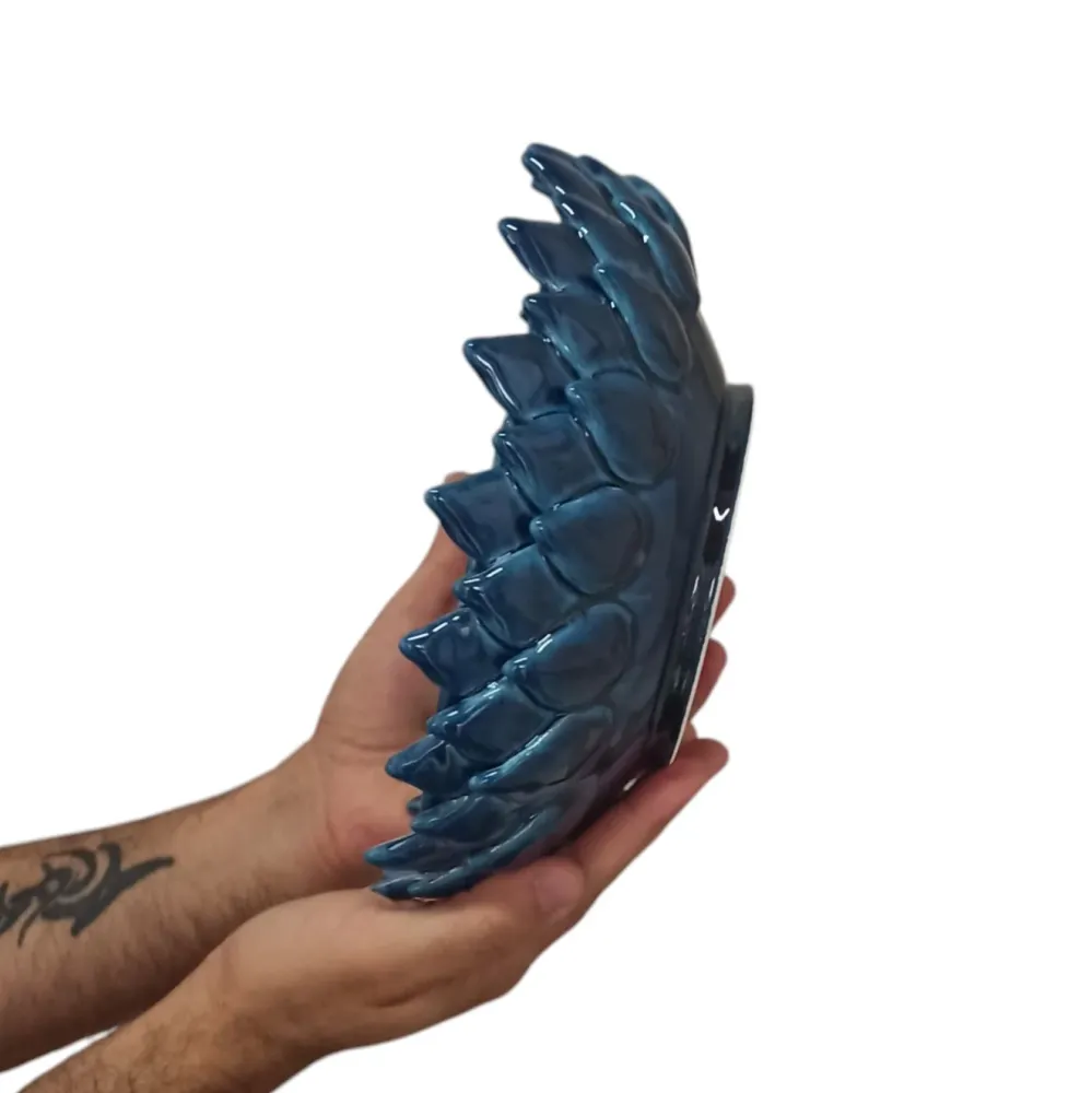 Centrotavola Acanto 22cm Ceramica Siciliana di Caltagirone Blu Cobalto