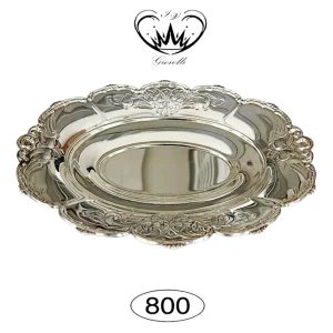CENTROTAVOLA ARGENTO 800 CESELLATO FIORI 28 X 21,5 ref.10741010