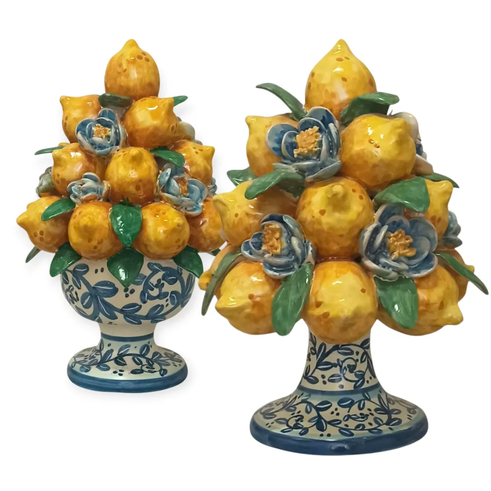 Centrotavola ''Cesto Limoni'' Maiolica Siciliana di Caltagirone
