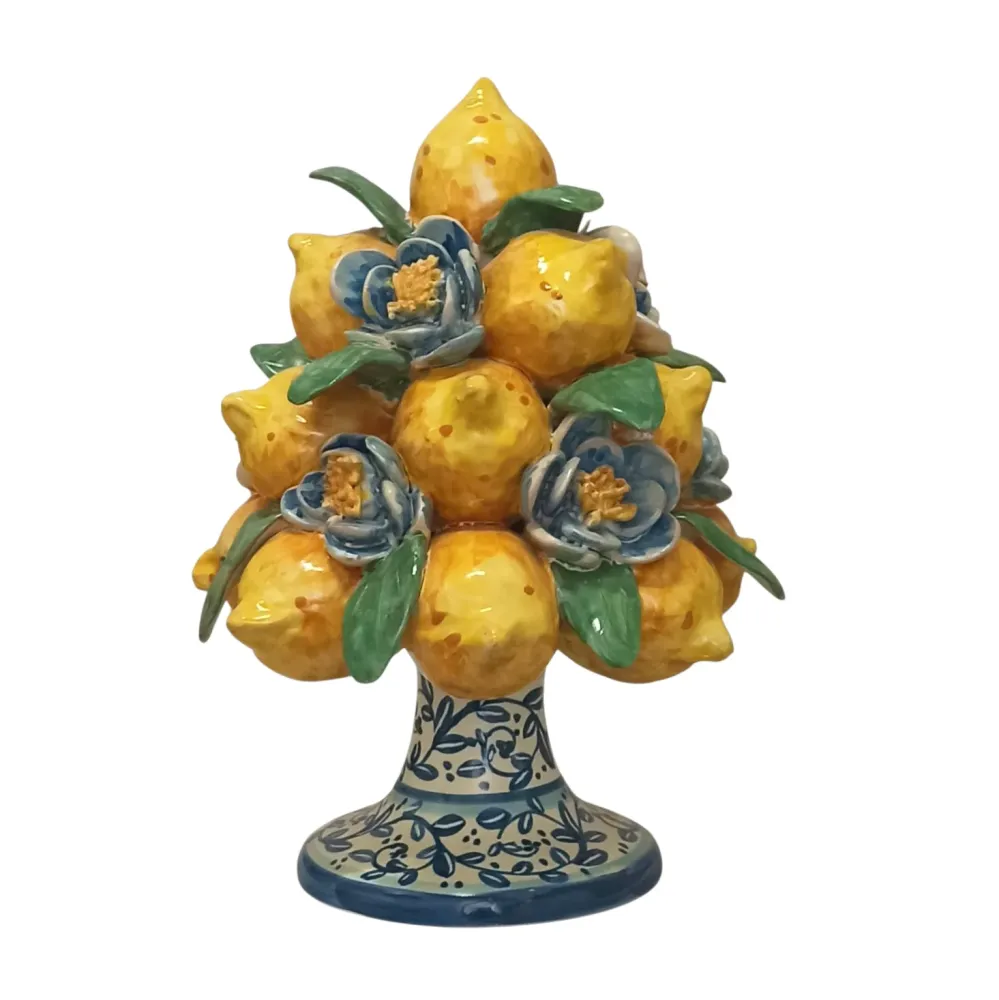 Centrotavola ''Cesto Limoni'' Maiolica Siciliana di Caltagirone