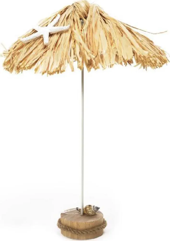 Centrotavola forma di Ombrellino paglia ideale per festa tema ø 22 cm.