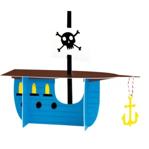 Centrotavola nave pirata, decorazione da tavola per festa pirata, 31 x 28 cm