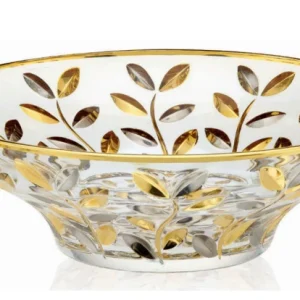 Centrotavola Oro-Platino Laurus D 30,5 cm