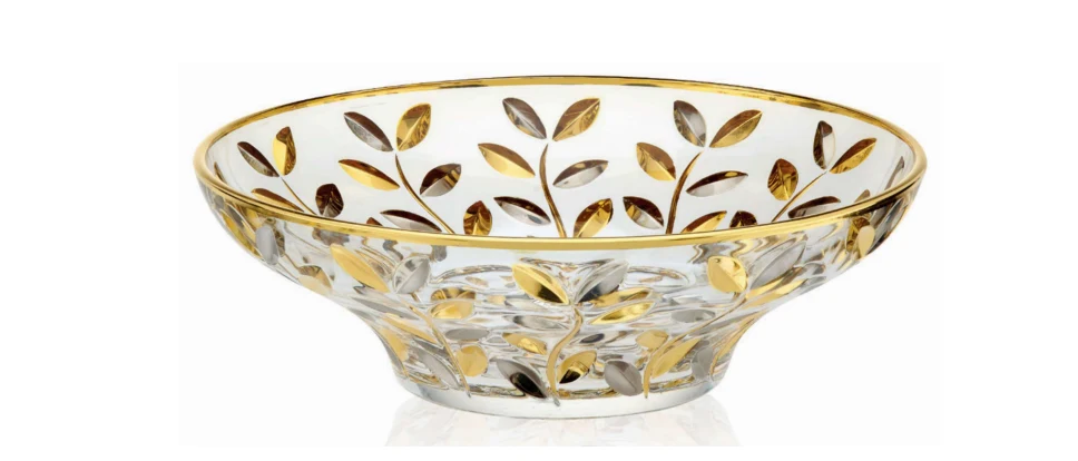 Centrotavola Oro-Platino Laurus D 30,5 cm