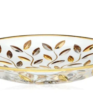 Centrotavola Oro-Platino Laurus D 33 cm