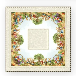 Centrotavola pasquale gobelin 100×100 cm – Dis. Pasqua 5 Vingi