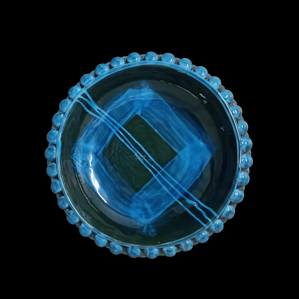 Centrotavola Tondo Blu Ceramica Siciliana 24cm