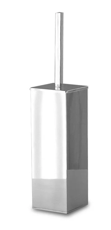 Chess Silver - confezione da 4 pz - porta scopino da bagno antibatterico quadrato parete ottone cromato