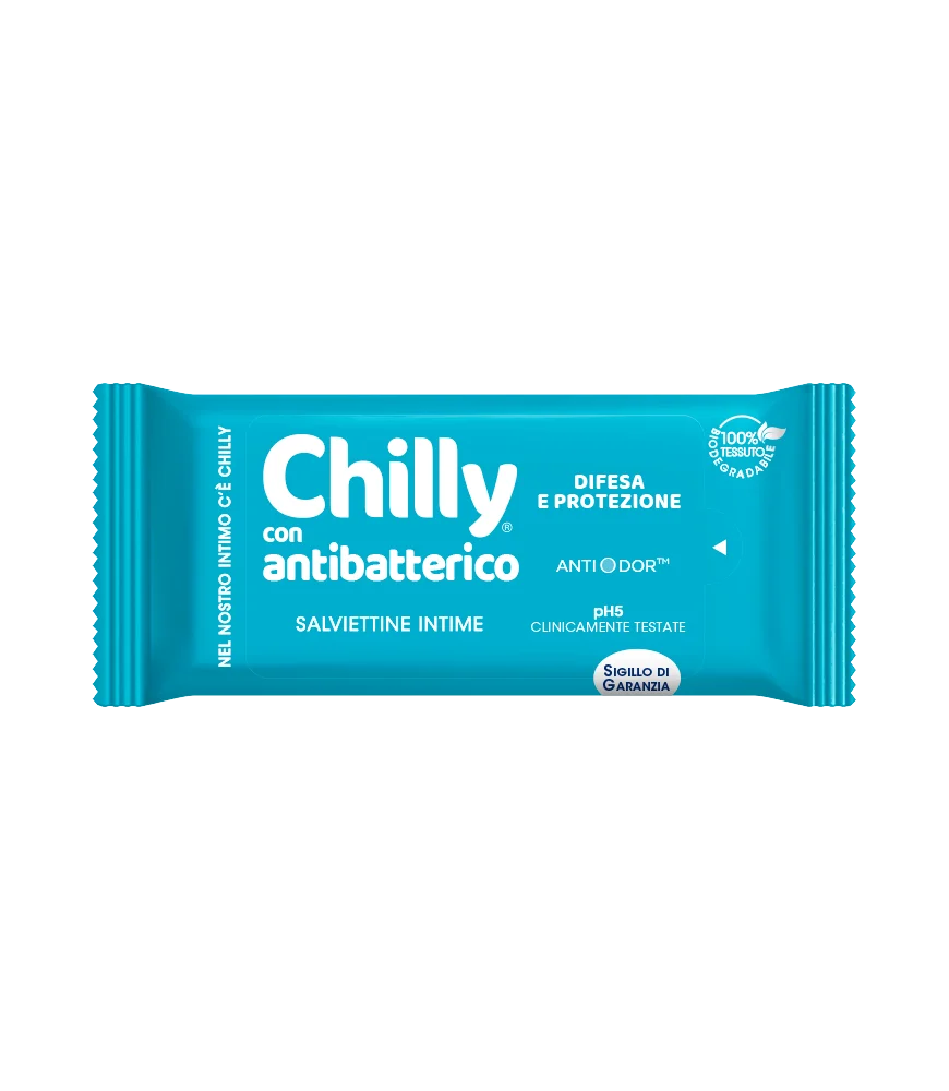 Chilly con Antibatterico Salviettine Intime Difesa e Protezione | Formula con Timo e Salvia | pH5 Clinicamente Testato | T...