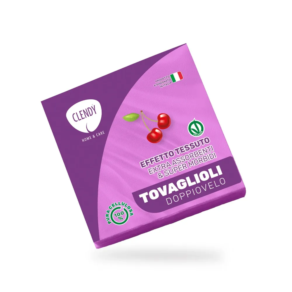 Clendy Tovaglioli Effetto Tessuto Fucsia 2 Veli | 25 Pezzi, Morbidi e Assorbenti, Made Italy
