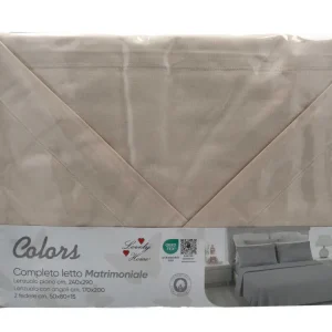 Colors completo lenzuolo cotone tinta unita 2 piazze panna
