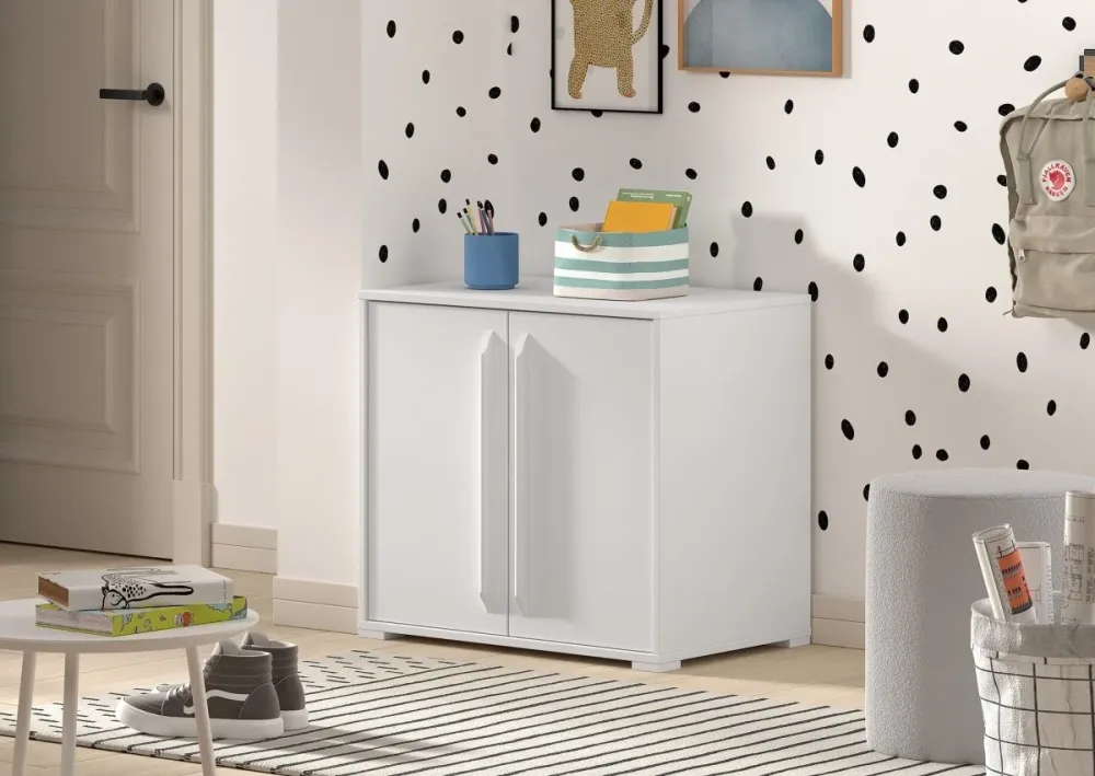 Comò SAM 2 porte per letto mezza altezza bianco