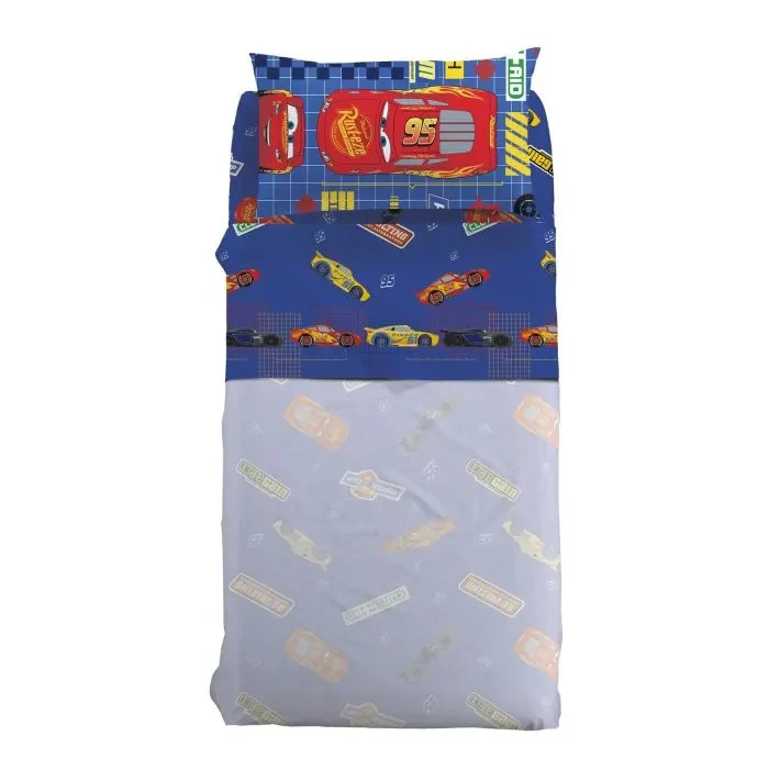 Completo Lenzuola Singolo Cars Game - Caleffi Kids Cotone - Avventure Motore per Ragazzi
