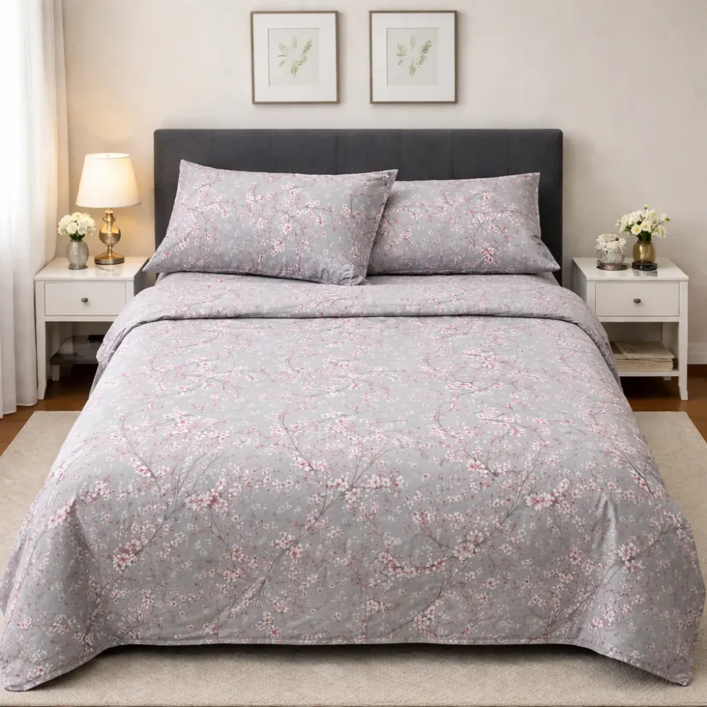Completo letto Matrimoniale Cherry Grigio