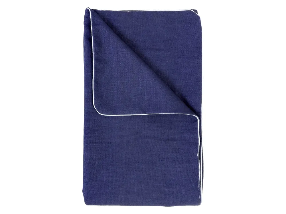 Copertina neonato lino blu blu scuro