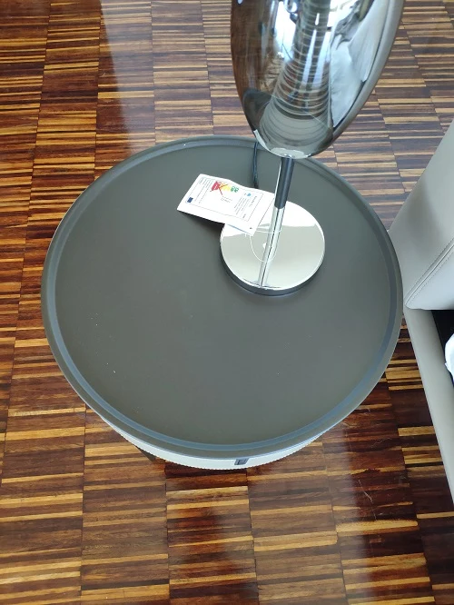 Coppia comodini "Round" Alivar Acciaio e Cuoio Offerta scontati outlet