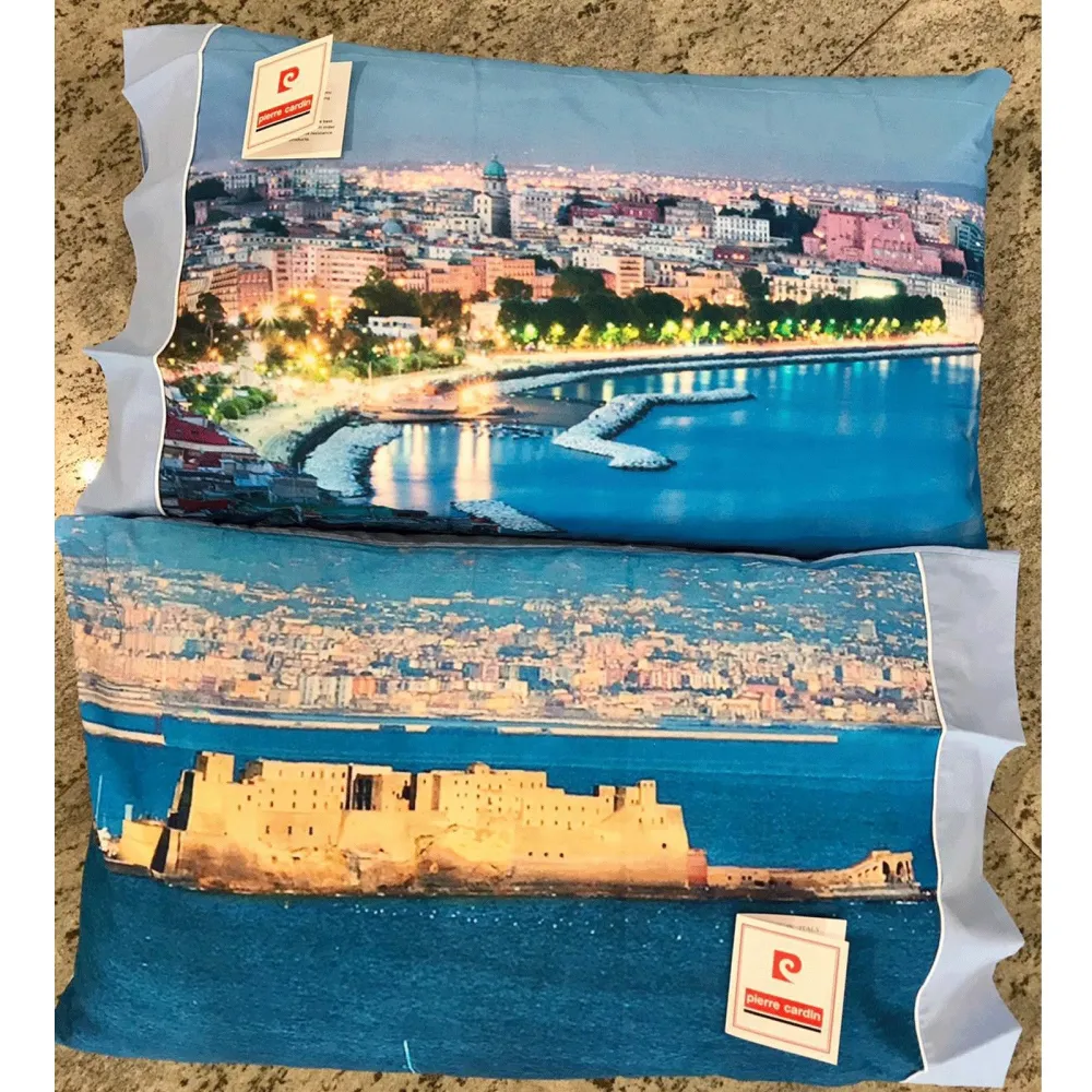 Coppia Federe Cuscino Pierre Cardin Stampa Digitale Napoli
