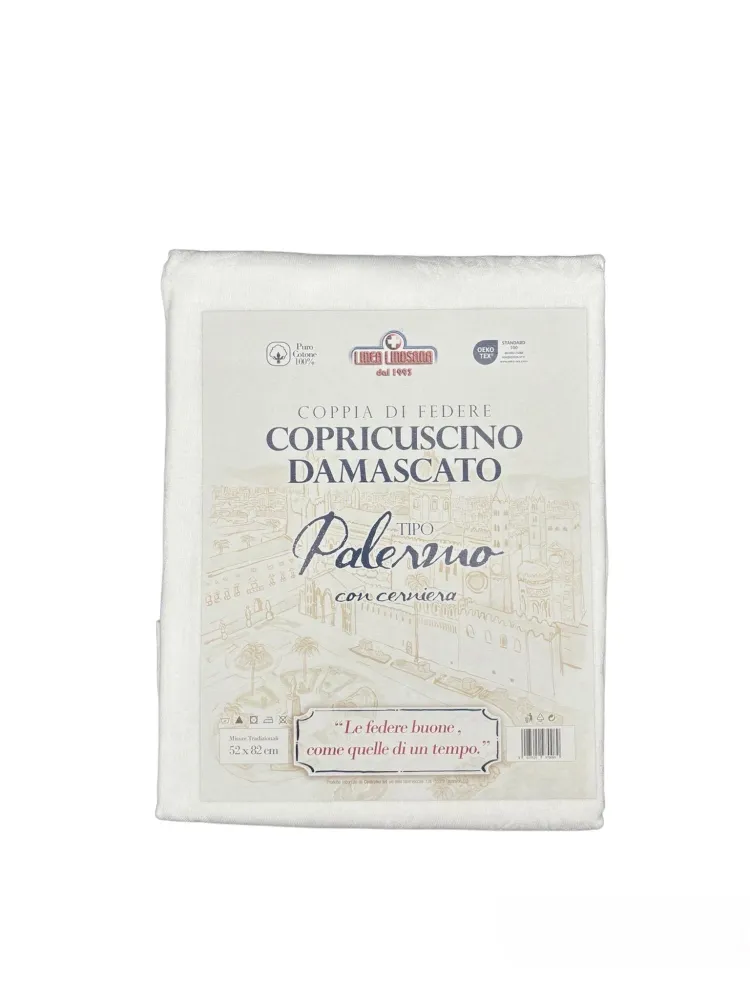 Coppia di federe damascate - Linea Lindsana