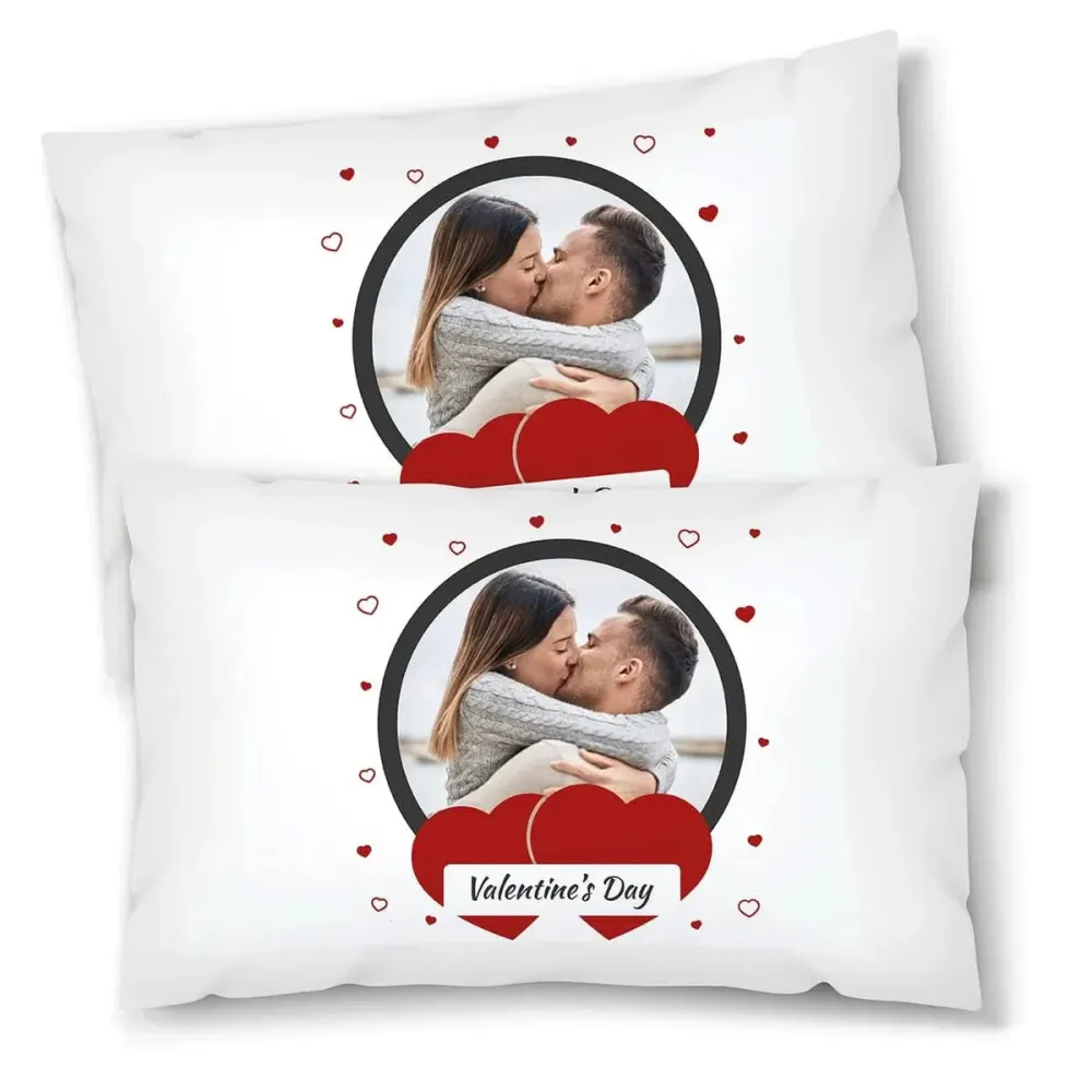 Coppia di federe matrimoniali personalizzate con Foto - Idea Regalo