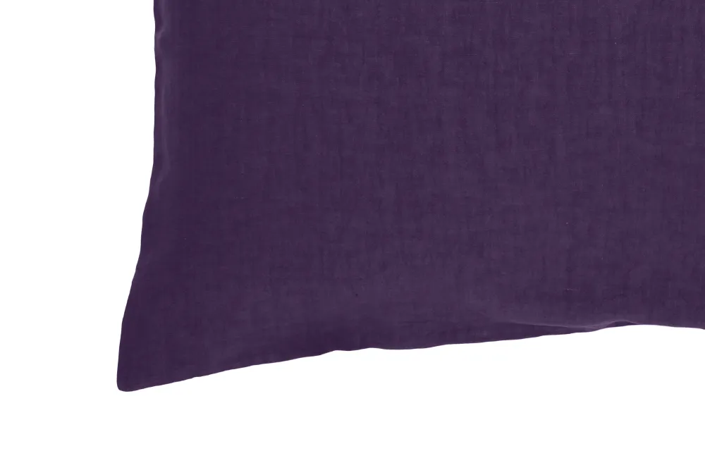Coppia di federe puro lino stone washed Viola