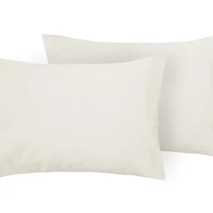 Coppia di federe puro lino stone washed Avorio