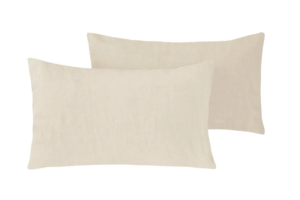 Coppia di federe puro lino stone washed Bollito