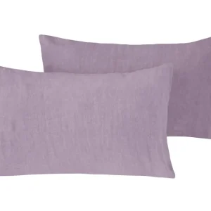 Coppia di federe puro lino stone washed Violetta