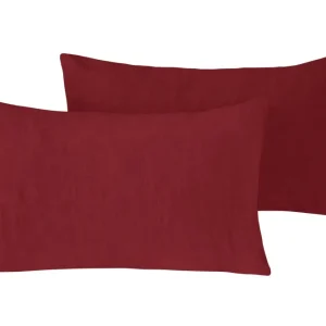 Coppia di federe puro lino stone washed Bordeaux