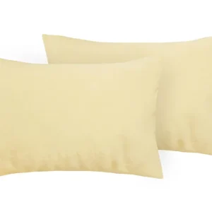 Coppia di federe puro lino stone washed Giallo Pastello