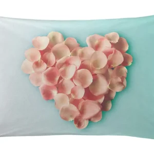 Coppia di federe set di 2 federe stampa digitale 100% cotone made italy CUORE DI PETALI