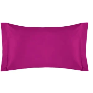 Coppia di federe 2 volani Raso di puro cotone FUCSIA